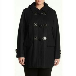 NWT Michael Kors plus black wool-blend coat